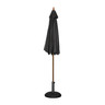 Parasol de terrasse de 2 5 m à poulie professionnel noir - bolero - bois