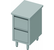 Table armoire inox - 2 tiroirs - gamme 600 - stalgast -  x600xmm
