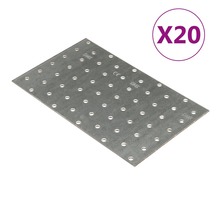 vidaXL Plaques perforées 20 Pièces 2 mm 200x120 mm acier galvanisé