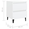 Vidaxl table de chevet blanc 40x35x50 cm aggloméré