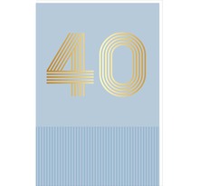 Carte D'anniversaire 40 Ans En Or - Bleu Clair - A Message - Pour Homme Et Femme - 11 5 X 17 Cm - Draeger paris