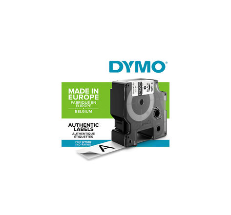 Dymo rhino - étiquettes industrielles polyester permanent 24mm x 5.5m - noir sur blanc