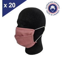 Masque Tissu Lavable x10 Prune Lot de 20