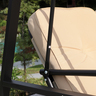 Balancelle de jardin 2 places grand confort coussins d'assise et dossier fournis accoudoirs pare-soleil sable
