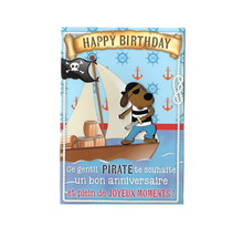Carte de voeux enfant - anniversaire - gentil pirate