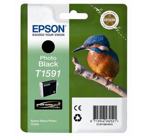 EPSON Pack de 1 Cartouche photo T1591 - Noir - Pour Stylus Photo R2000 - Standard 17 ml