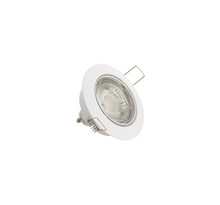 Lot de 5 spots encastrés metal blanc - orientable* - ampoule led gu10 incluses - cons. 5w (eq. 50w) - 345 lumens - blanc chaud