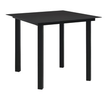 vidaXL Table à dîner de jardin Noir 80x80x74 cm Acier et verre