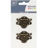 2 loquets de tiroir à crochets métalliques style japonais - 5 x 4 cm
