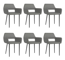 Vidaxl chaises de salle à manger 6 pcs gris similicuir