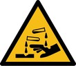 Autocollant vinyl - Danger substances corrosives  - L.200mm x H.200mm UTTSCHEID