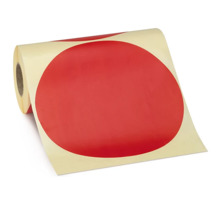 Pastille adhésive amovible en rouleau rouge 150 mm (lot de 250)