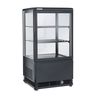 Mini vitrine armoire réfrigérée 4 faces vitrées - 58 litres - noirr600a -  428x386x810mm