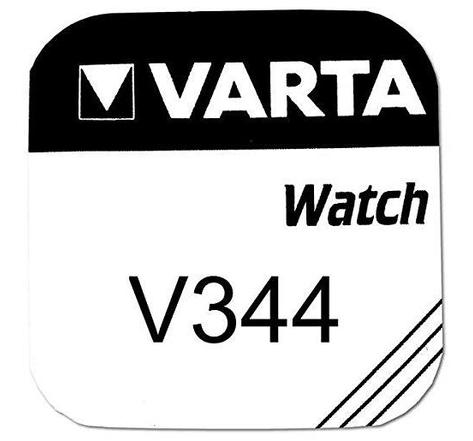 pile oxyde argent pour montres V344 (SR42) 1,55 Volt VARTA
