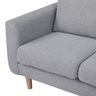 Canapé 3 places - Tissu gris clair - Contemporain - L 199 x P 81,5 x H 85 cm - NOLAN - Pieds bois naturel
