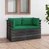 Vidaxl canapé palette de jardin 2 places avec coussins bois de pin