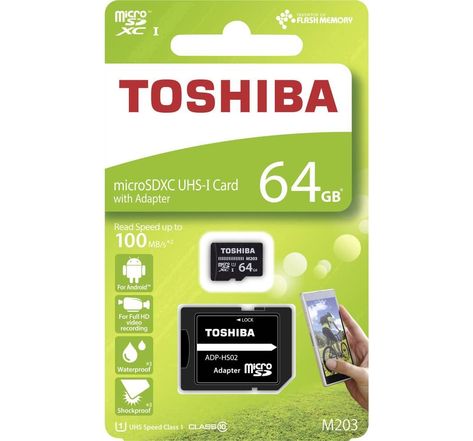 Carte mémoire Micro SD Toshiba M203 64Go SDXC UHS-I Class 10 avec adaptateur