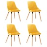 Vidaxl chaises de salle à manger 4 pièces jaune velours