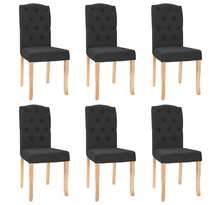 Vidaxl chaises de salle à manger 6 pcs noir tissu