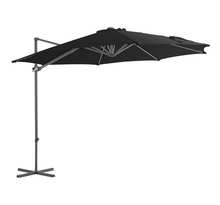 Vidaxl parasol déporté avec mât en acier noir 300 cm