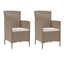 Vidaxl chaises de jardin avec coussins 2 pièces résine tressée beige