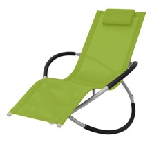 vidaXL Chaise longue géométrique d'extérieur Acier Vert