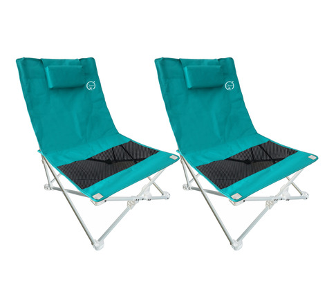 Lot de 2 sièges de plage pliables - O'Beach - Housse de transport inclus - 40 x 40 x 70 cm