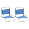 Vidaxl chaises de plage pliables 2 pcs bleu tissu