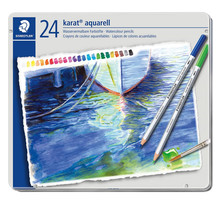 Boîte métal de 24 crayons de couleur aquarellables Karat Steadtler
