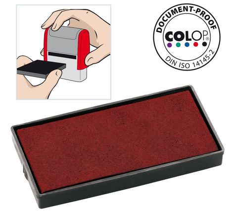 Cassette d'encre pré-encrée E/40 pour timbre automatique Printer 40 - Rouge (paquet 2 unités)