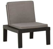 Vidaxl chaise de salon de jardin avec coussin plastique gris