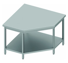 Table d'angle inox - sans dosseret - gamme 700 - stalgast - 600x700
