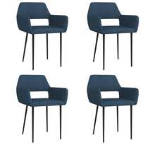 Vidaxl chaises de salle à manger 4 pcs bleu tissu