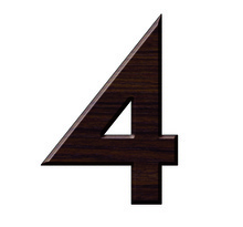 Numéro 4-Numéro adhésif pour boîtes aux lettres - Résine de 3 mm, hauteur environ 50 mm - Taurus (chêne foncé)