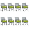 Vidaxl chaises à dîner d'extérieur 8 pièces avec coussins acacia massif