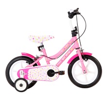 Vidaxl vélo pour enfants 12 pouces blanc et rose