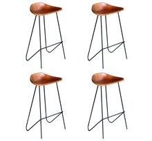 Vidaxl chaises de bar lot de 4 marron cuir véritable