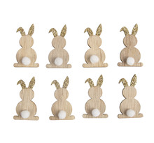 Miniatures en bois Lapins  cachemire or  4 5cm  avec point adhésif  8 pces