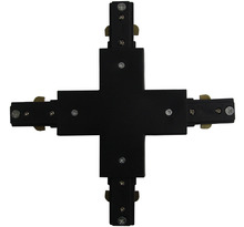 Connecteur led en x pour rail monophasé noir - noir - silamp