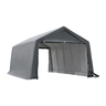 Tente garage carport dim. 6l x 3,6l x 2,75h m acier galvanisé robuste pe haute densité 195 g/m² imperméable anti-uv blanc gris