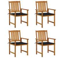 Vidaxl chaises de jardin avec coussins 4 pcs bois d'acacia massif
