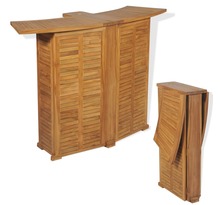 Vidaxl table pliable de bar 155x53x105 cm bois de teck solide