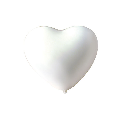 Ballons de baudruche gonflables blanc coeur (x10)