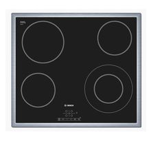 BOSCH PKF645B17E Plaque de cuisson Vitrocéramique - 4 foyers - 6600W - L57,5 x P50,5cm - Revêtement verre - Noir
