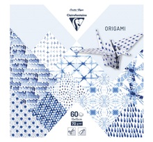 Clairefontaine - Pochette 60 Feuilles Origami 15x15 cm - Shibori Camaïeu bleus