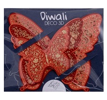 Papertree Diwali décoration 3D Papillon Corail