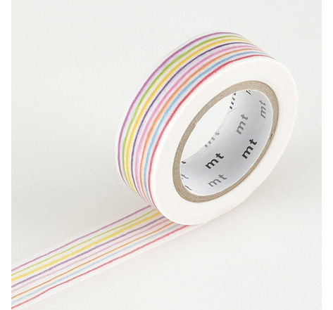 Masking tape mt ex 1,5 cm ligne multicolore