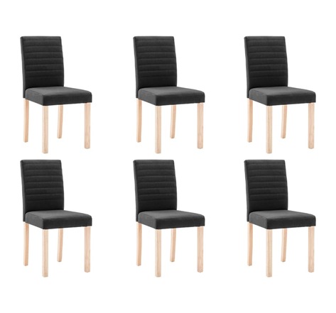 Vidaxl chaises de salle à manger 6 pièces noir tissu