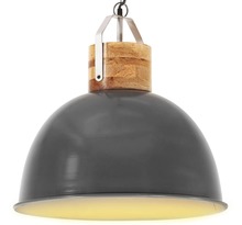 Vidaxl lampe suspendue industrielle gris rond 51 cm e27 manguier
