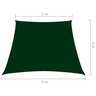 Vidaxl voile de parasol tissu oxford trapèze 3/4x3 m vert foncé
